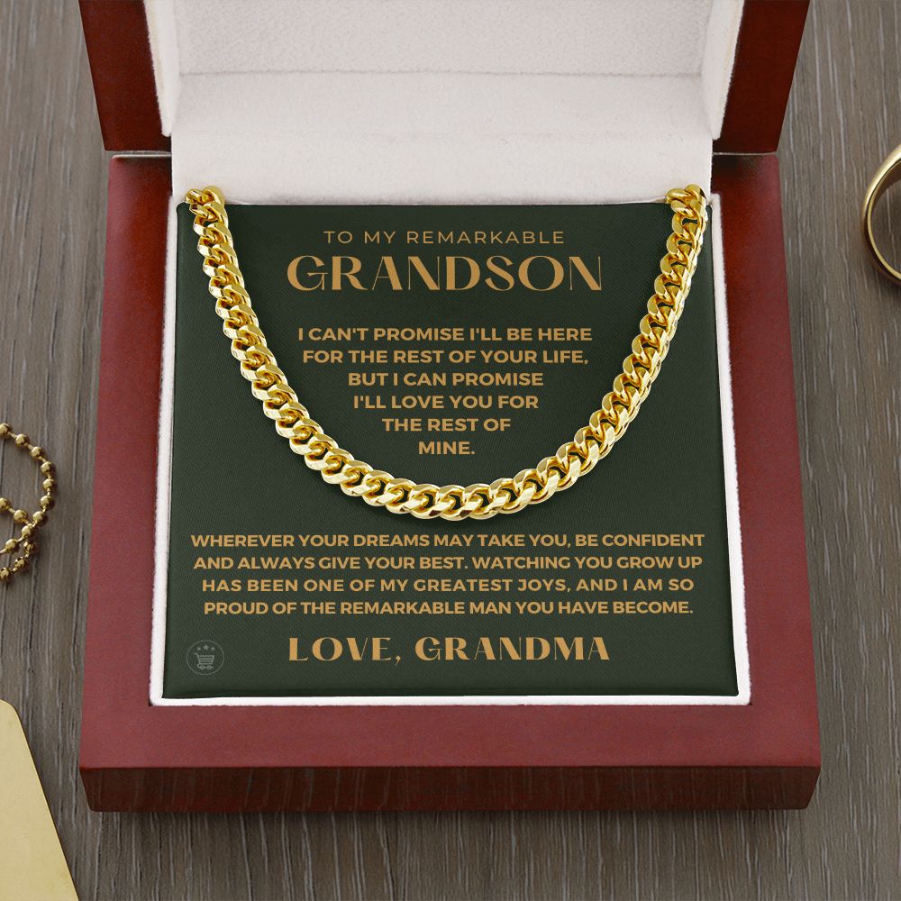 Grandson Gift from Grandma | So Proud Cuban Link Chain 0615T13
