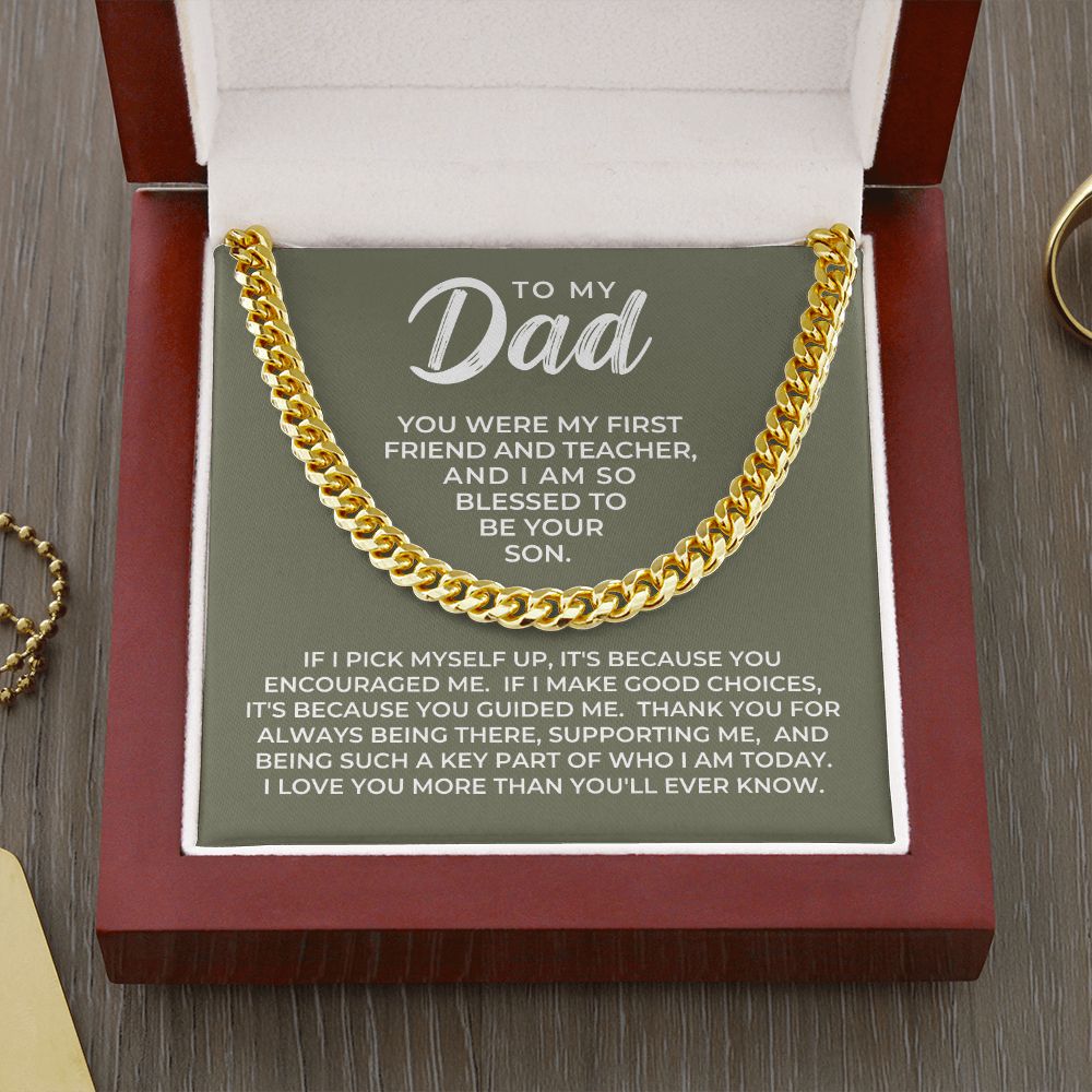 Gift For Dad From Son | Because Of You Cuban Link Chain 0330T5