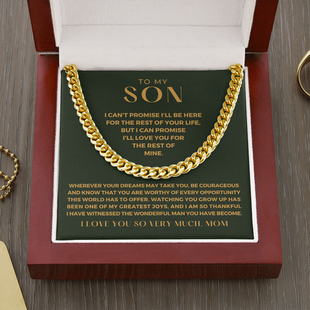 Gift for Adult Son From Mom | Greatest Joys Cuban Link Chain 0595T14