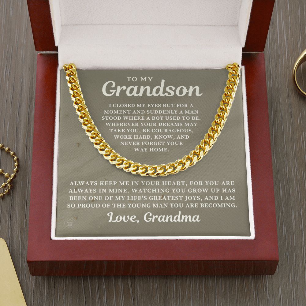 Grandson Gift from Grandma | Your Way Home Cuban Link Chain 0613T15