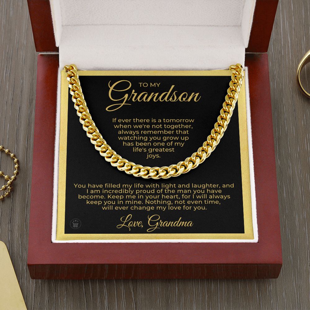 Grandson Gift from Grandma | In Your Heart Cuban Link Chain 0617T11