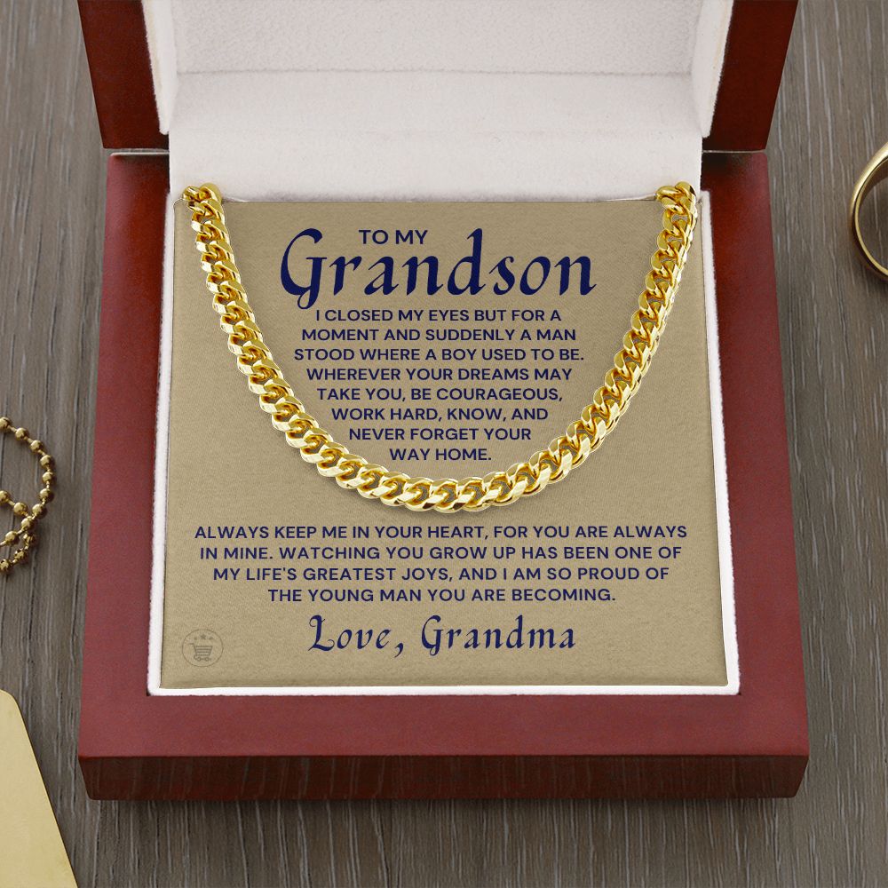 Grandson Gift from Grandma | Your Way Home Cuban Link Chain 0613T9