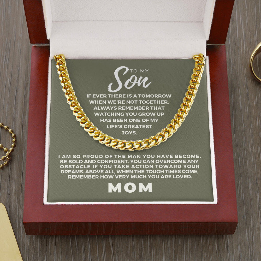Gift for Adult Son From Mom | So Proud Cuban Link Chain 0594T8
