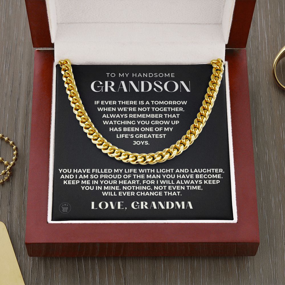 Grandson Gift from Grandma | In Your Heart Cuban Link Chain 0618T4