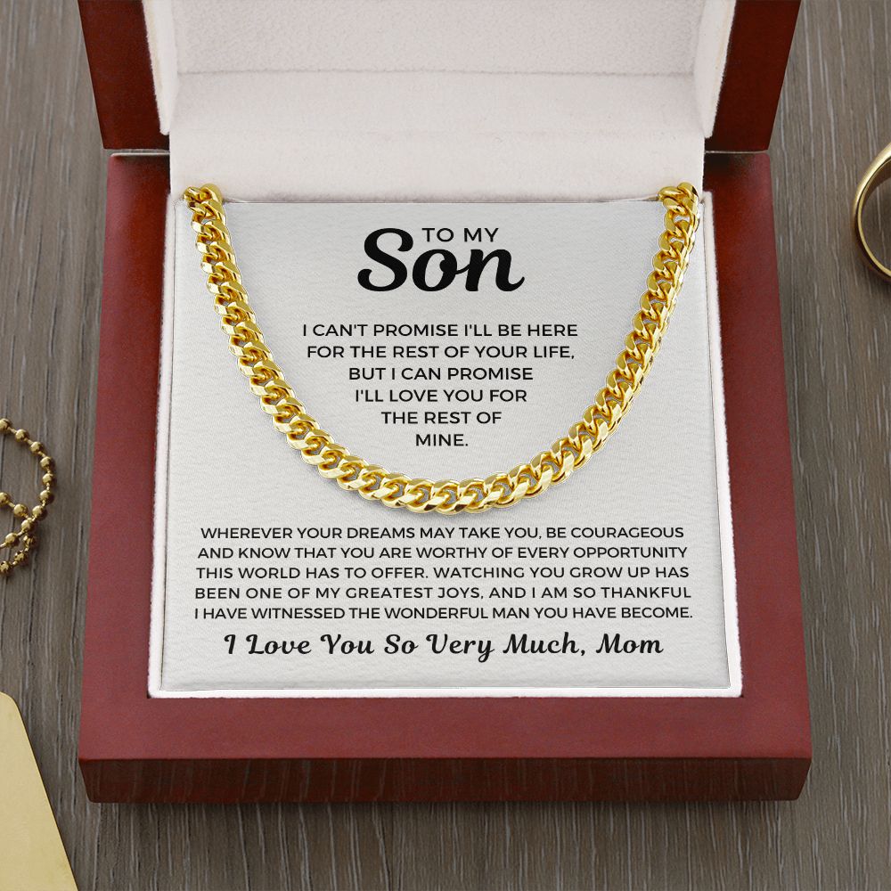 Gift for Adult Son From Mom | Greatest Joys Cuban Link Chain 0595T19