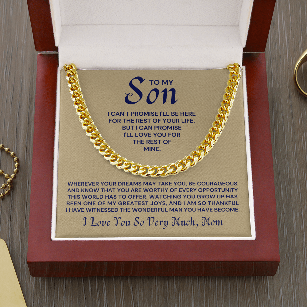 Gift for Adult Son From Mom | Greatest Joys Cuban Link Chain 0595T9