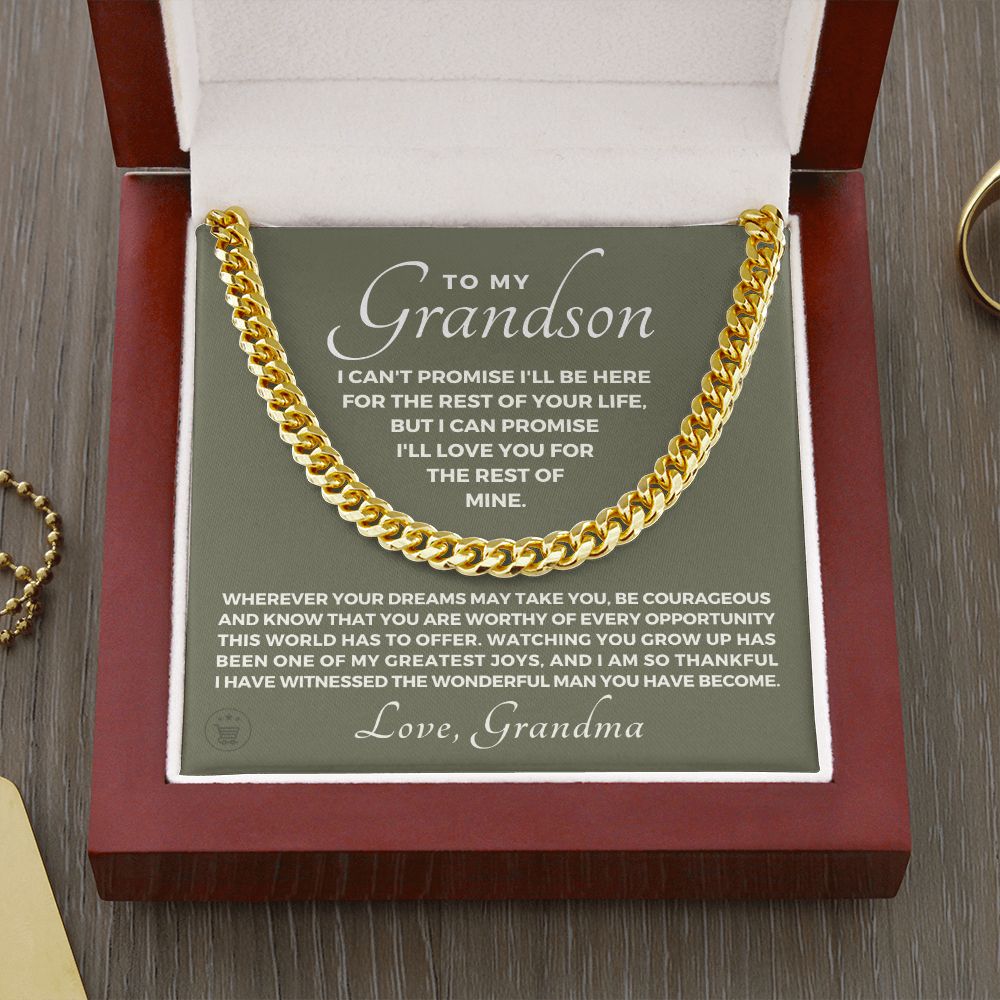 Grandson Gift from Grandma | Greatest Joys Cuban Link Chain 0603T8
