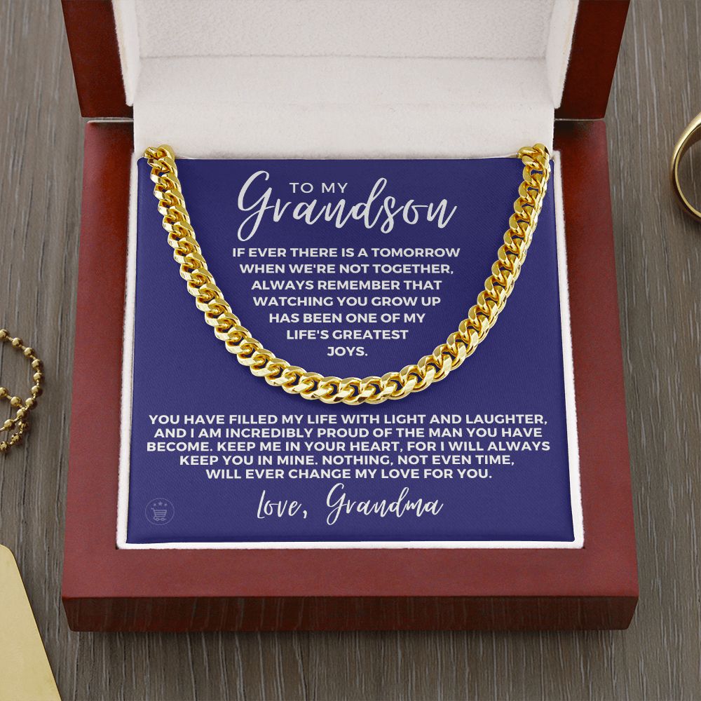 Grandson Gift from Grandma | In Your Heart Cuban Link Chain 0617T6