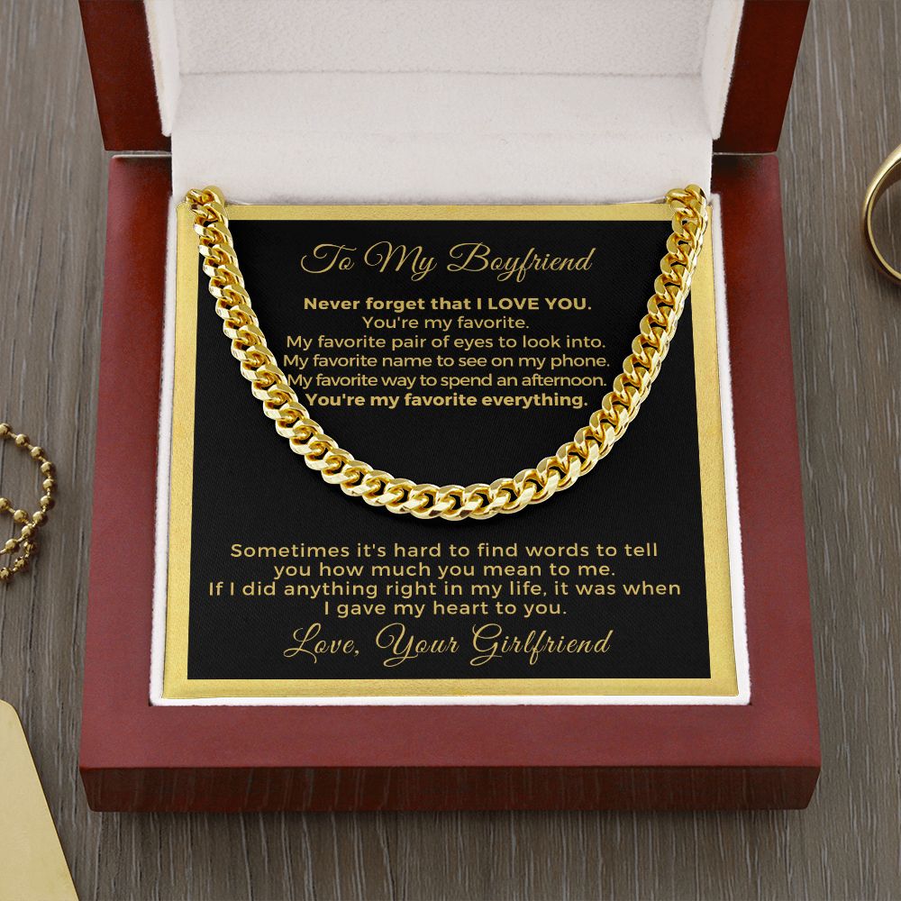 Gift For Boyfriend | My Heart Cuban Link Necklace 0775T7C