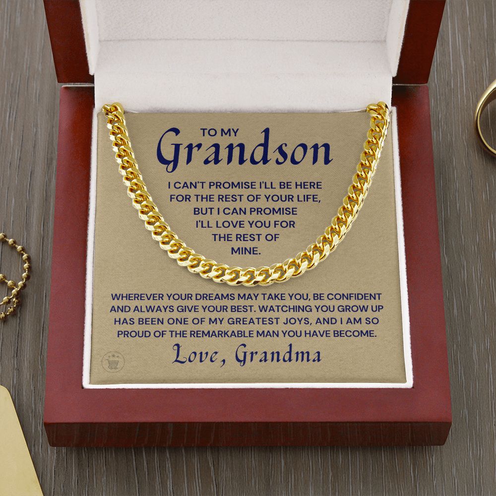 Grandson Gift from Grandma | So Proud Cuban Link Chain 0615T9