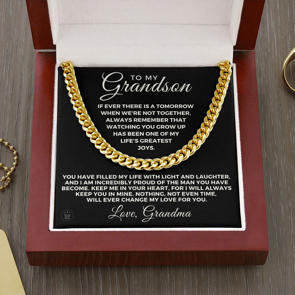Grandson Gift from Grandma | In Your Heart Cuban Link Chain 0617T5