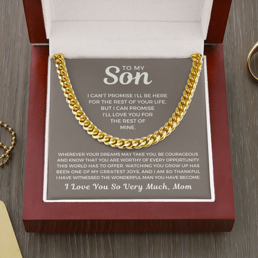 Gift for Adult Son From Mom | Greatest Joys Cuban Link Chain 0595T17
