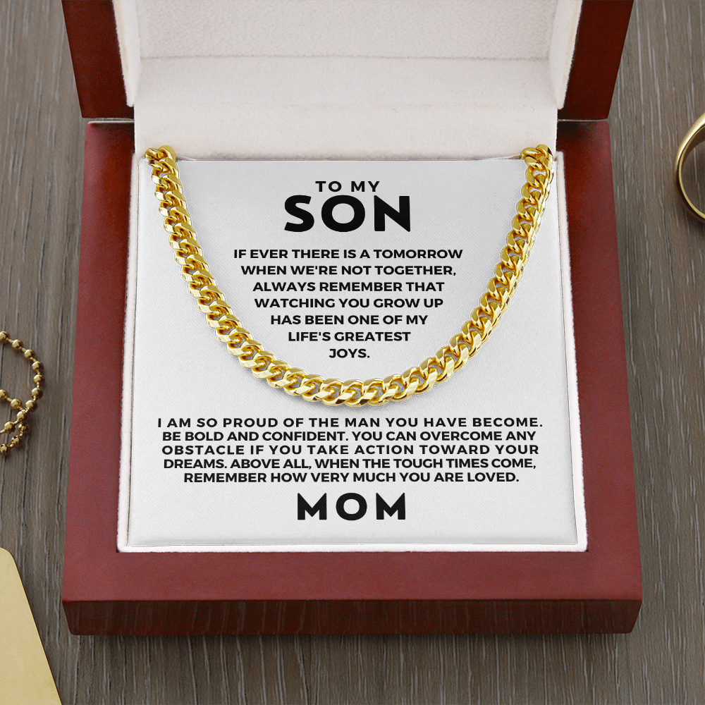 Gift for Adult Son From Mom | So Proud Cuban Link Chain 0594T2