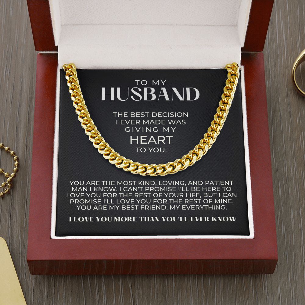Gift For Husband | Promise Cuban Link Chain 0692T4