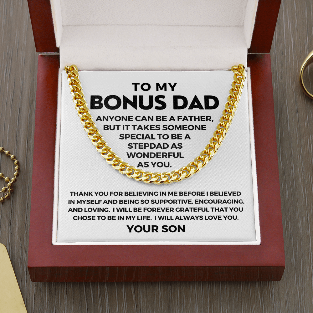 Gift For Bonus Dad From Son | Chose To Be Cuban Link Chain 0336T1