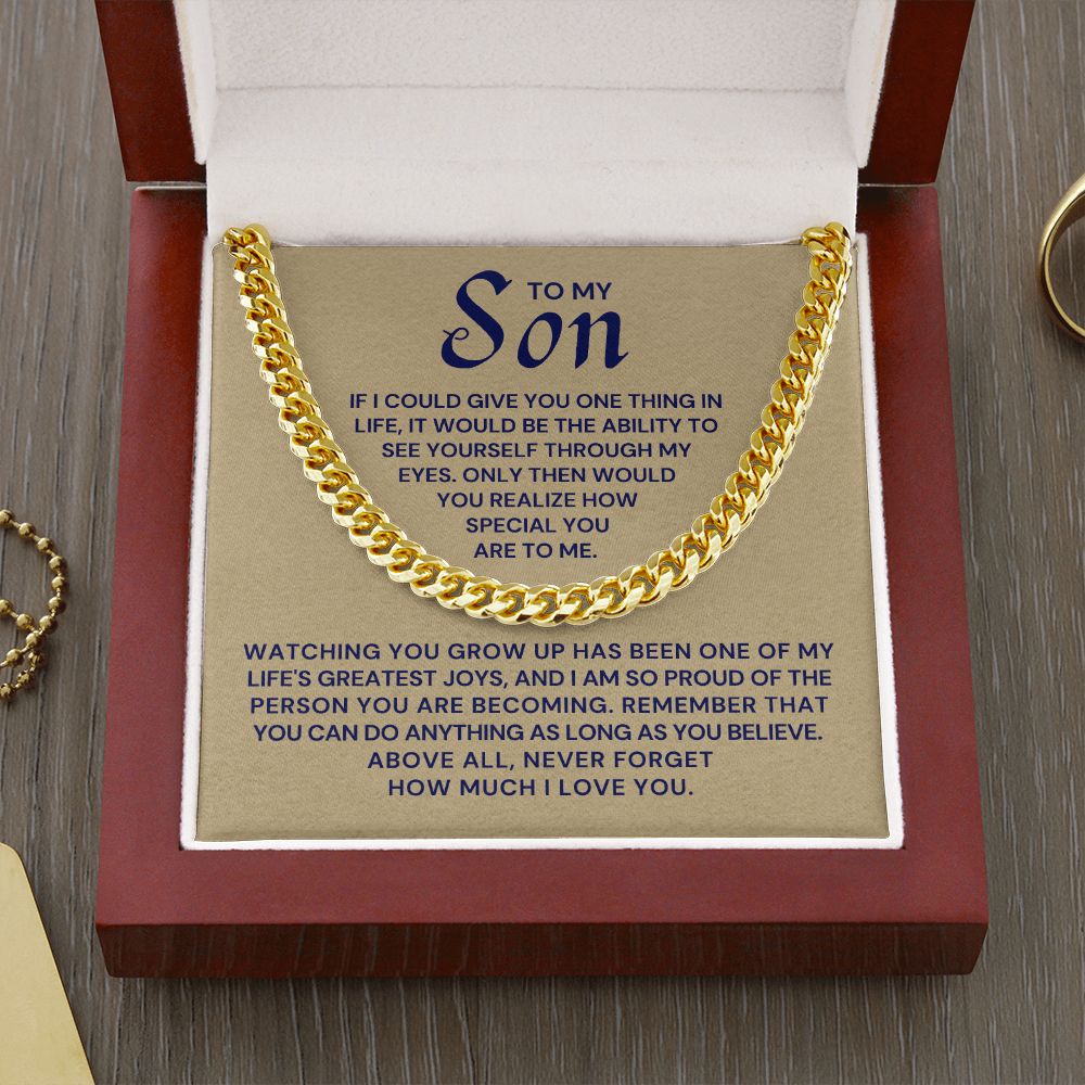 Gift for Adult Son From Mom | Special Cuban Link Chain 0593T9
