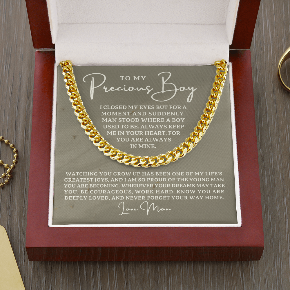 Gift for Adult Son From Mom | Your Way Home Cuban Link Chain 0597T11
