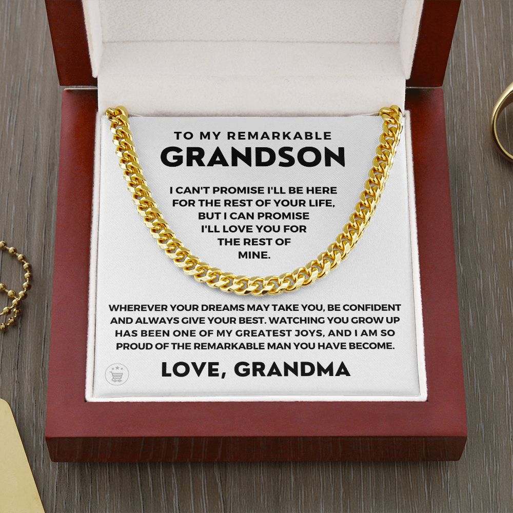 Grandson Gift from Grandma | So Proud Cuban Link Chain 0615T2