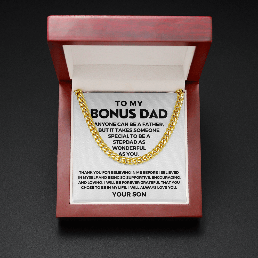 Gift For Bonus Dad From Son | Chose To Be Cuban Link Chain 0336T1