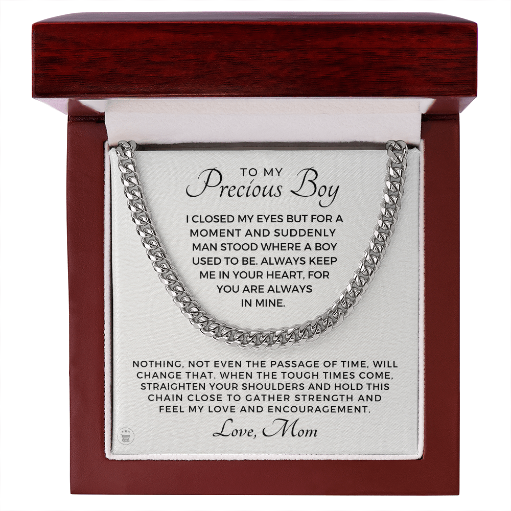 Gift for Adult Son From Mom | In Your Heart Cuban Link Chain 0596T1