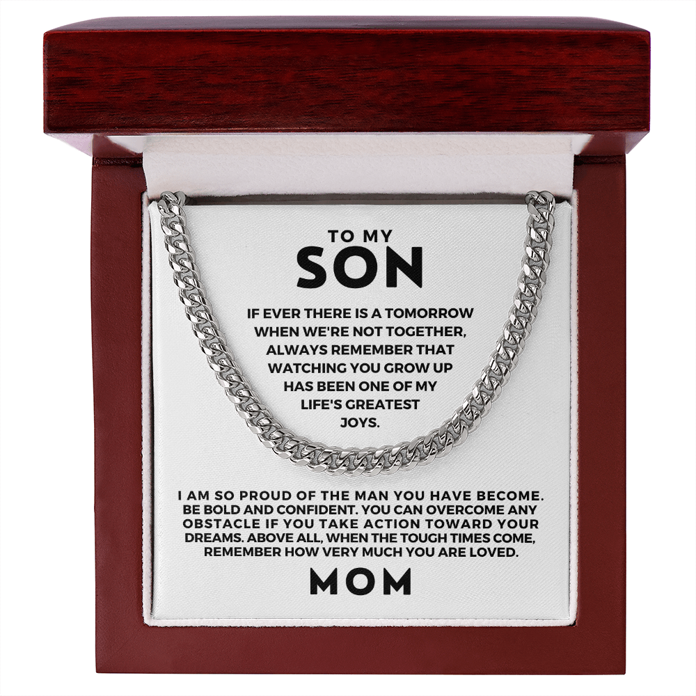 Gift for Adult Son From Mom | So Proud Cuban Link Chain 0594T2