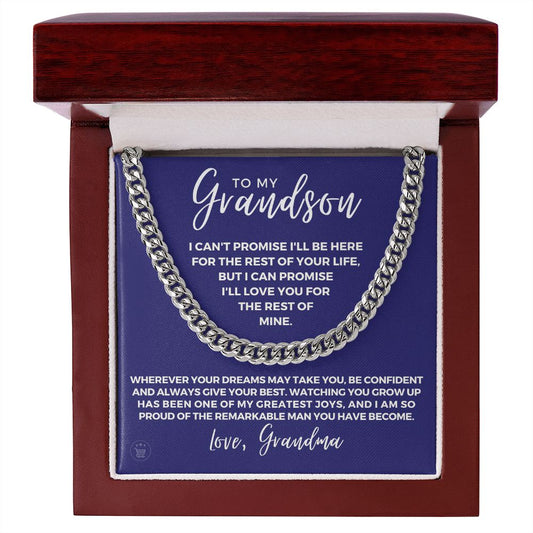 Grandson Gift from Grandma | So Proud Cuban Link Chain 0615T6