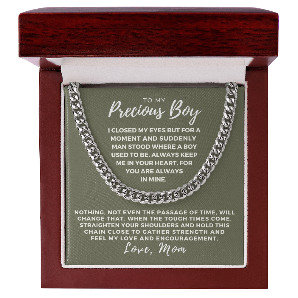 Gift for Adult Son From Mom | In Your Heart Cuban Link Chain 0596T8