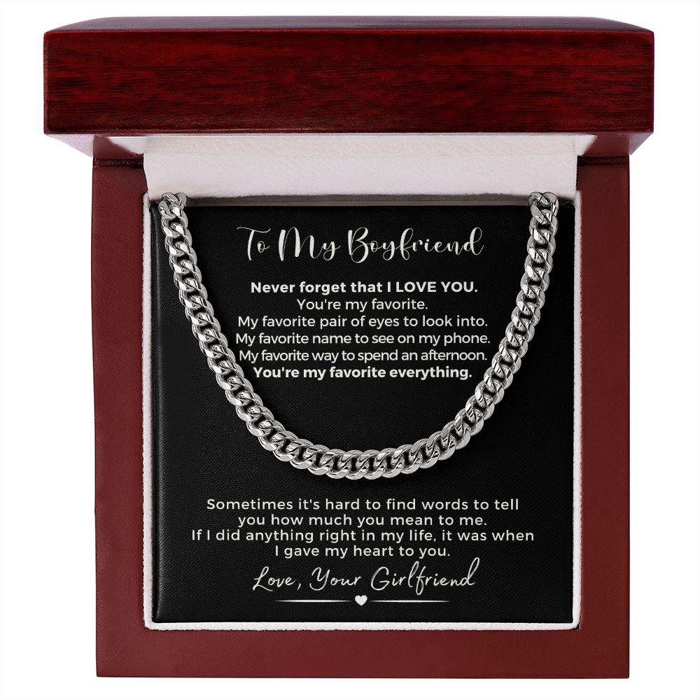 Gift For Boyfriend | My Heart Cuban Link Necklace 0775T1C