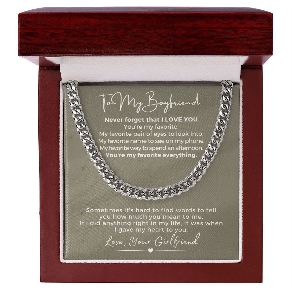 Gift For Boyfriend | My Heart Cuban Link Necklace 0775T8C