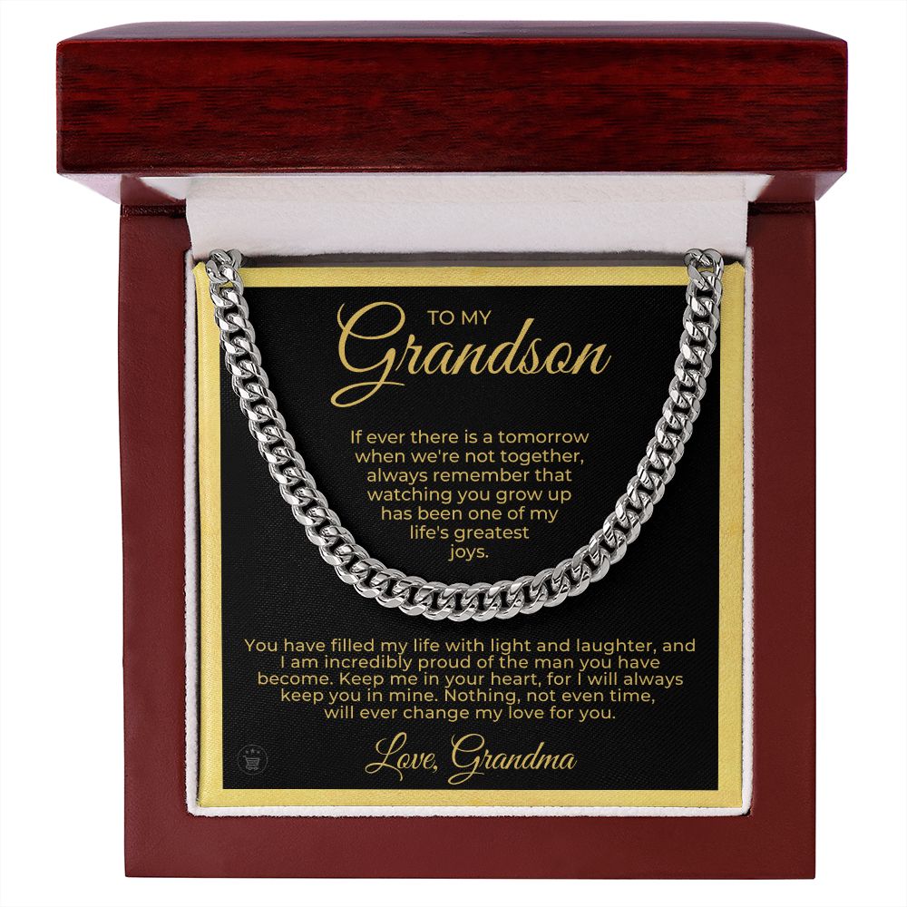 Grandson Gift from Grandma | In Your Heart Cuban Link Chain 0617T11