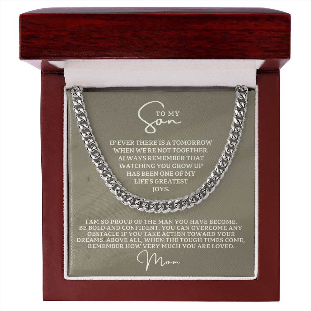 Gift for Adult Son From Mom | So Proud Cuban Link Chain 0594T11