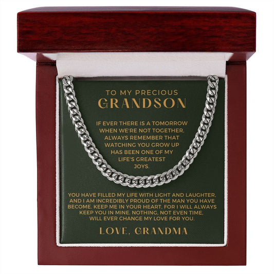 Grandson Gift from Grandma | In Your Heart Cuban Link Chain 0617T17