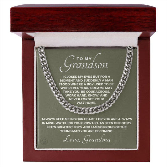 Grandson Gift from Grandma | Your Way Home Cuban Link Chain 0613T8