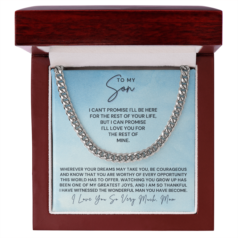 Gift for Adult Son From Mom | Greatest Joys Cuban Link Chain 0595T10