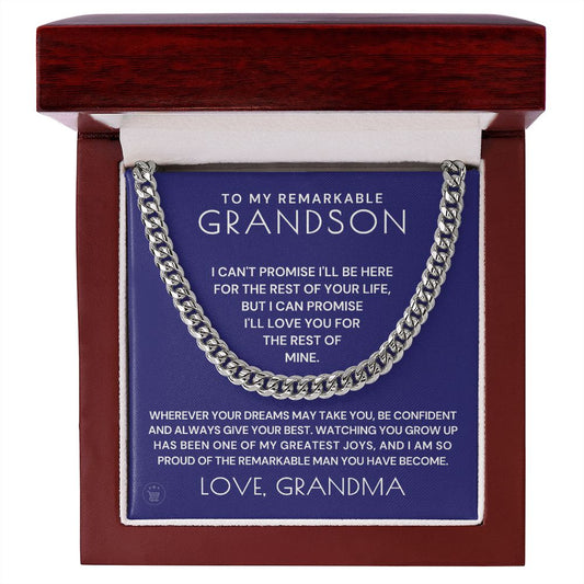 Grandson Gift from Grandma | So Proud Cuban Link Chain 0615T14
