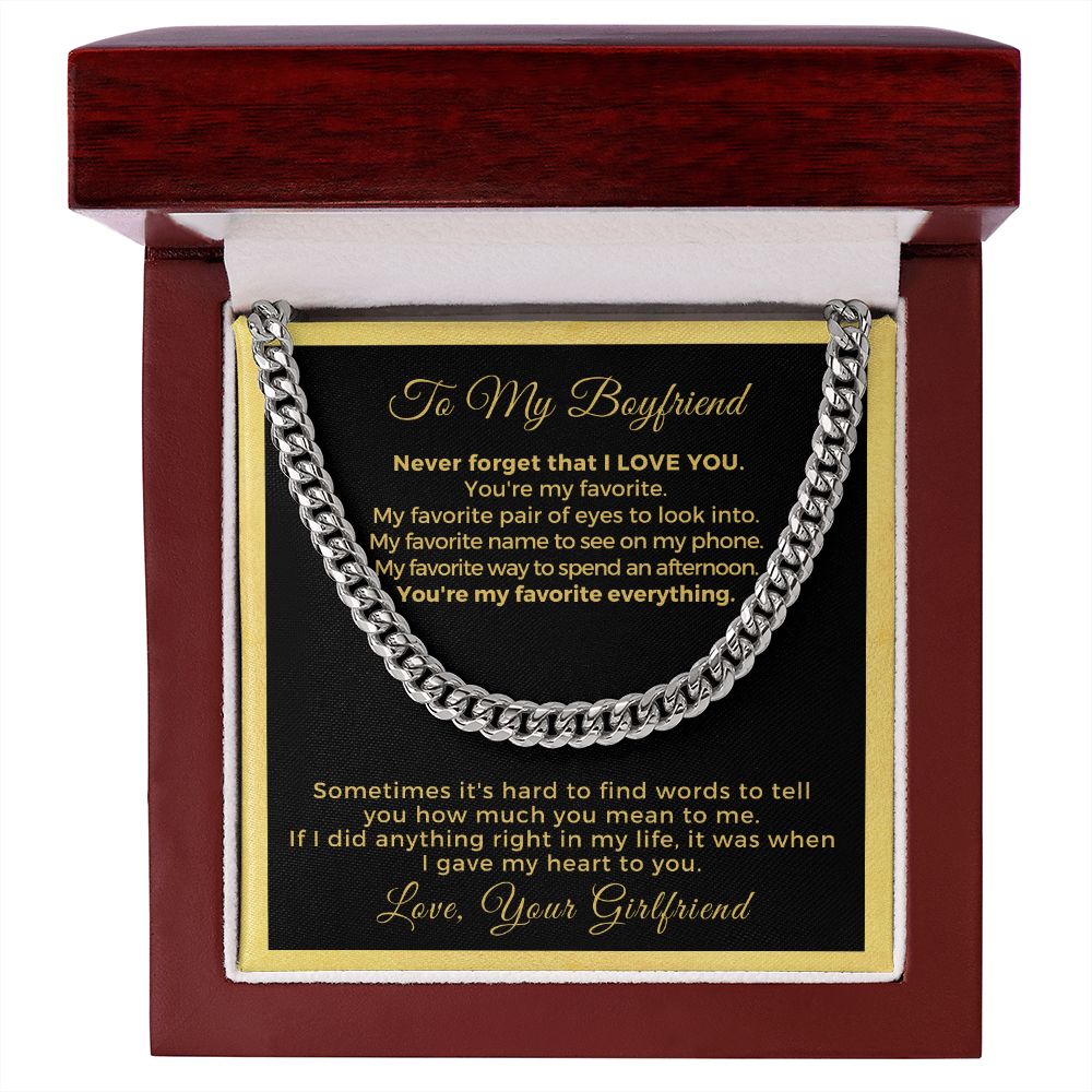 Gift For Boyfriend | My Heart Cuban Link Necklace 0775T7C