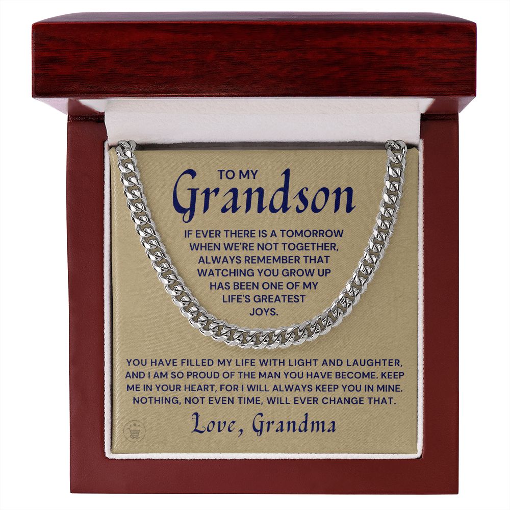 Grandson Gift from Grandma | In Your Heart Cuban Link Chain 0618T9