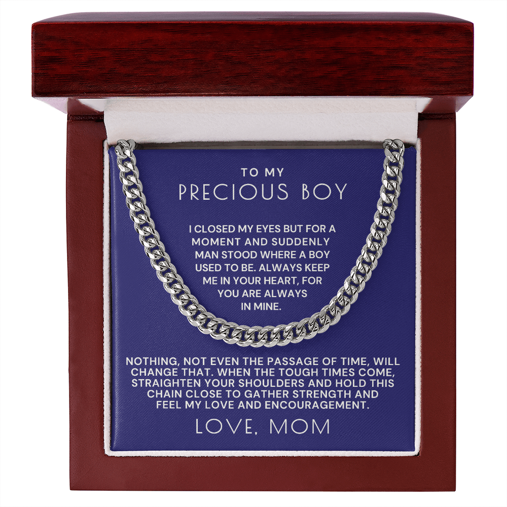 Gift for Adult Son From Mom | In Your Heart Cuban Link Chain 0596T15