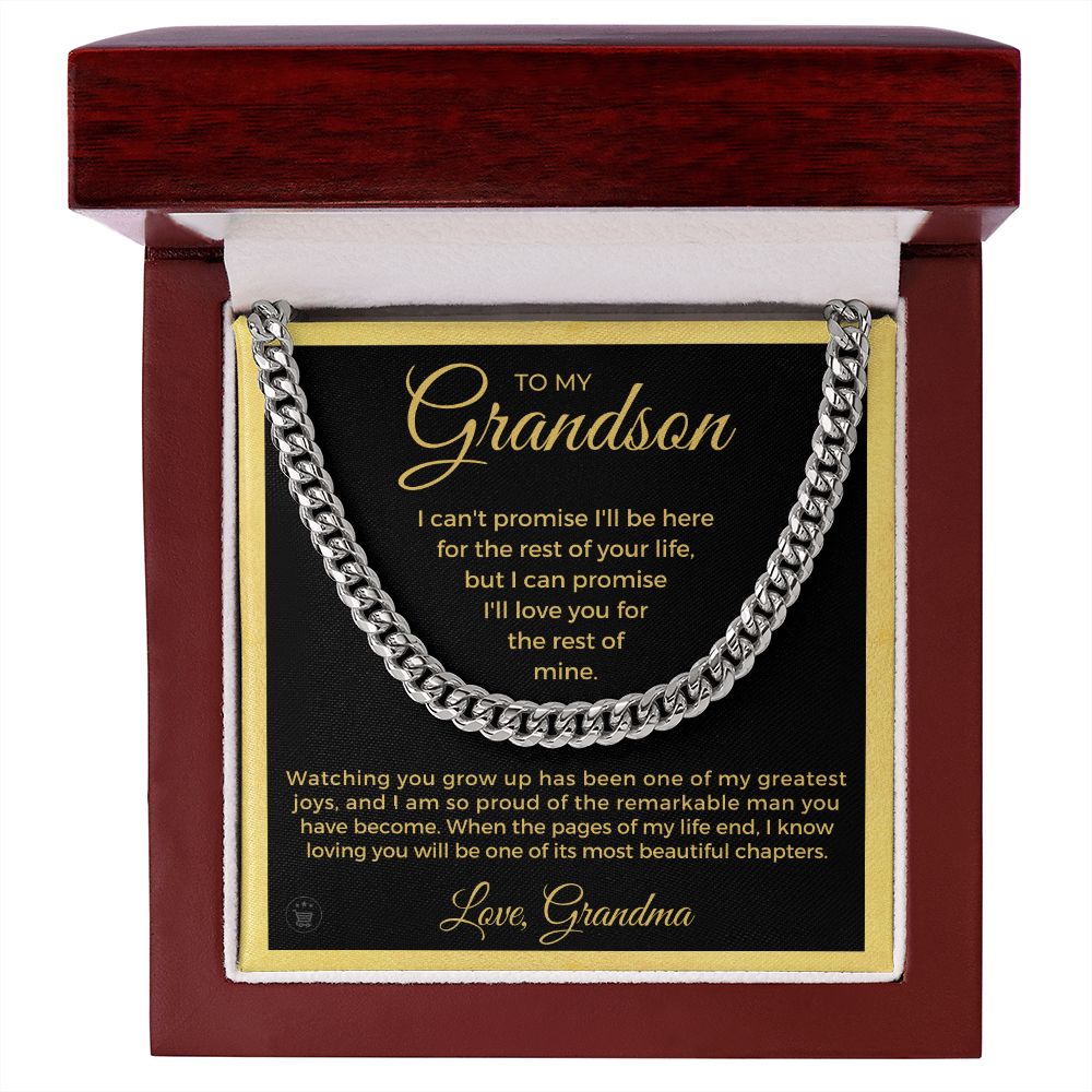 Grandson Gift from Grandma | Greatest Joys Cuban Link Chain 0616T11