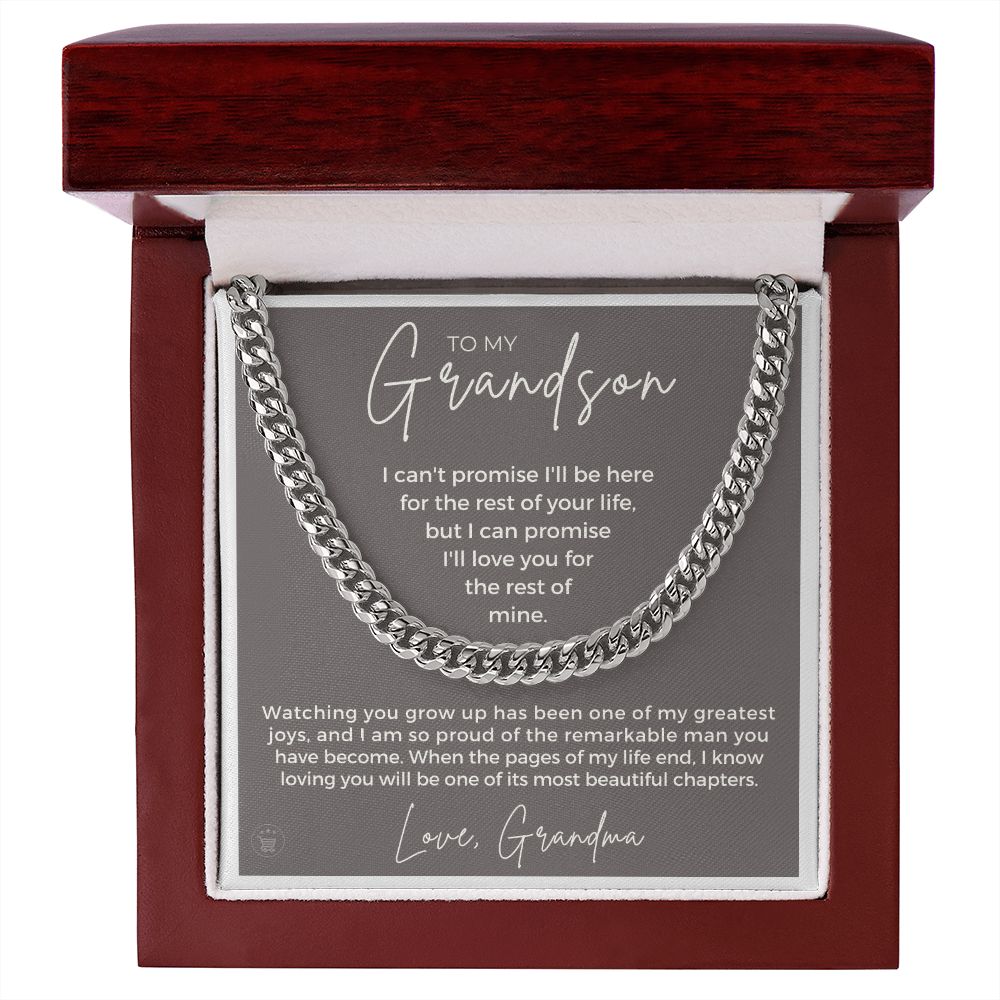 Grandson Gift from Grandma | Greatest Joys Cuban Link Chain 0616T12