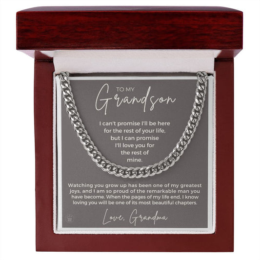 Grandson Gift from Grandma | Greatest Joys Cuban Link Chain 0616T12