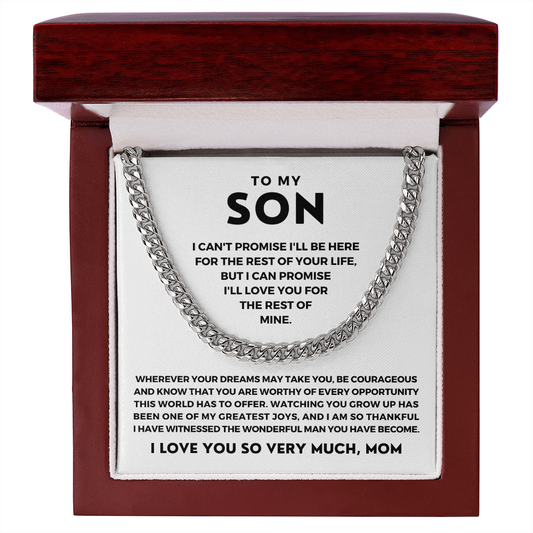 Gift for Adult Son From Mom | Greatest Joys Cuban Link Chain 0595T2