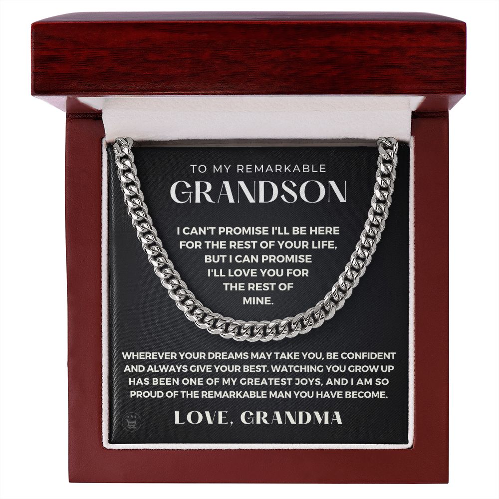 Grandson Gift from Grandma | So Proud Cuban Link Chain 0615T4