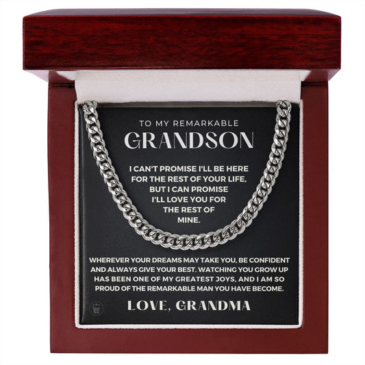 Grandson Gift from Grandma | So Proud Cuban Link Chain 0615T4