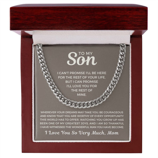 Gift for Adult Son From Mom | Greatest Joys Cuban Link Chain 0595T17
