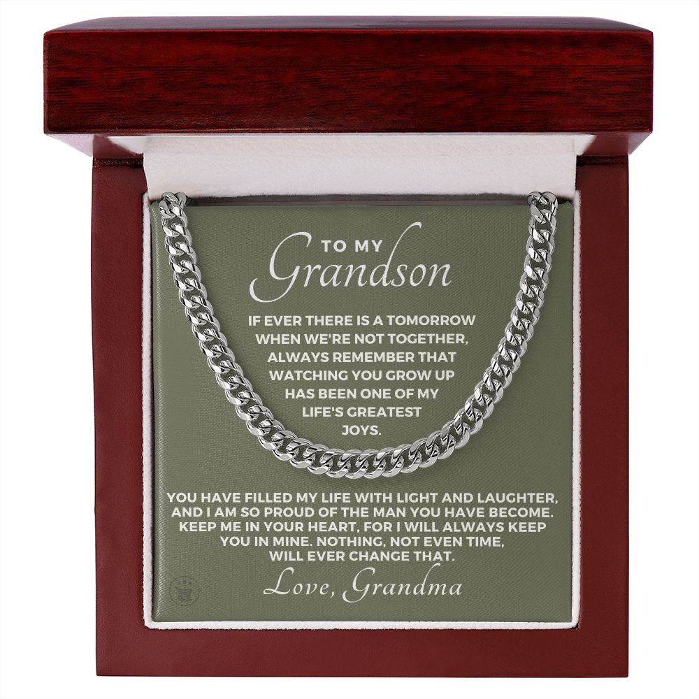 Grandson Gift from Grandma | In Your Heart Cuban Link Chain 0618T8