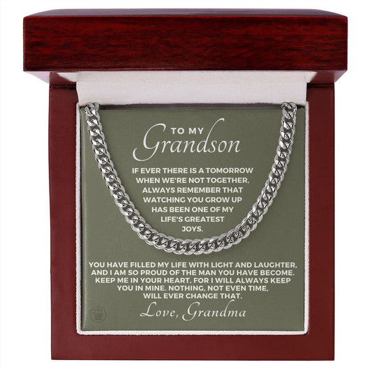Grandson Gift from Grandma | In Your Heart Cuban Link Chain 0618T8