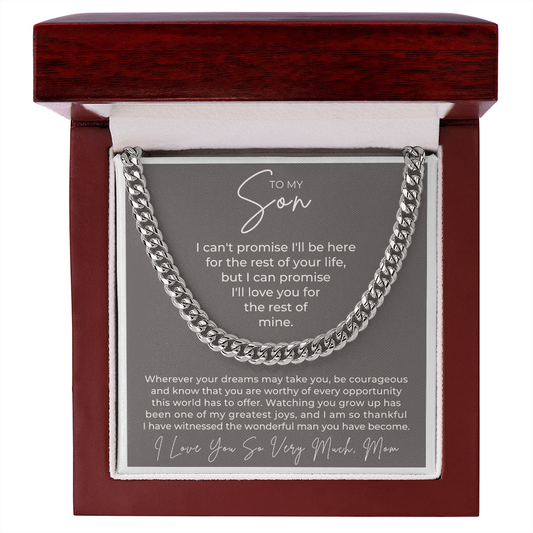 Gift for Adult Son From Mom | Greatest Joys Cuban Link Chain 0595T13