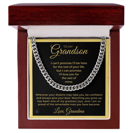 Grandson Gift from Grandma | So Proud Cuban Link Chain 0615T11