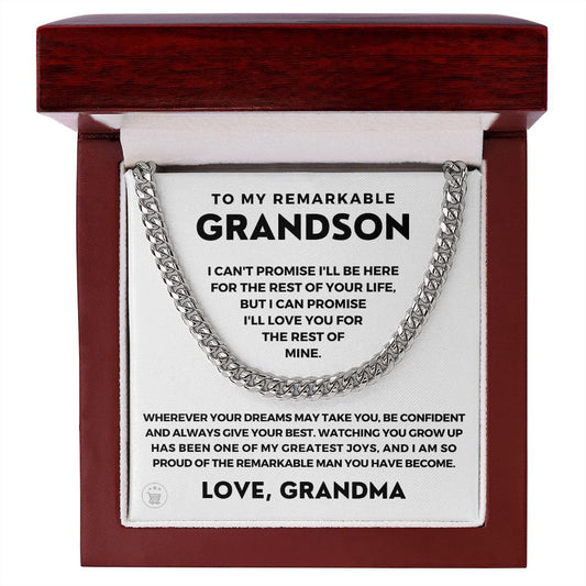 Grandson Gift from Grandma | So Proud Cuban Link Chain 0615T2